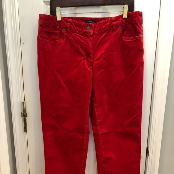 LANDS End Red Corduroy pants size 12 Fit 1 - Picture 1 of 11